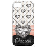 Pink Bow Rhinestone Heart