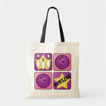 Pink Bowling Canvas Bag