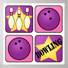 Pink Bowling Posters