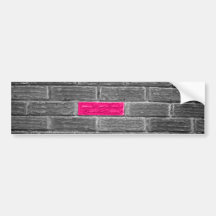 Pink Brick In A Black & White Wall Bumper Stickers