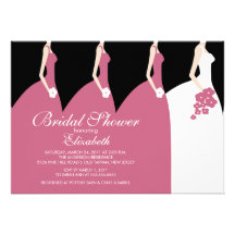 Pink Bride Bridesmaids Bridal Shower Invitation