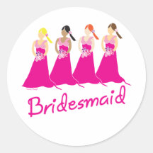 Pink Bridesmaids Stickers