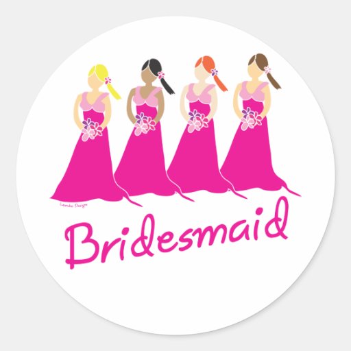 Pink Bridesmaids Stickers