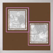Pink & Brown 2 photo frame poster