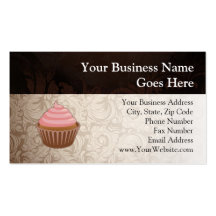 Pink/Brown Cupcake Business Card Templates