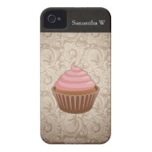 Pink/Brown Cupcake iPhone 4 Case