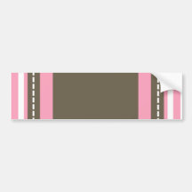 Pink & Brown Monogram Bumper Sticker