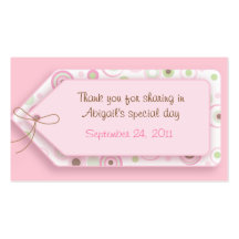 Pink Brown Sweet Girl Polka Dot Favour Tags Business Card Templates