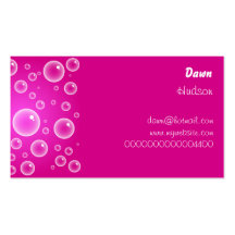 Pink Bubbles, Business Card Template