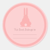 Pink Bunny Round Stickers
