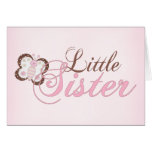 Pink Butterfly 2 Little Sister Greeting Card