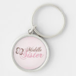 Pink Butterfly 2 Middle Sister Keychain