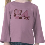 Pink Butterfly 4th Birthday Shirt
