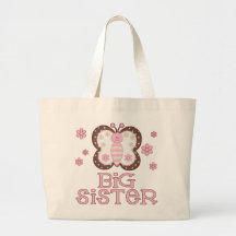 Pink Butterfly Big Sister Canvas Bag