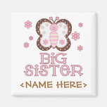 Pink Butterfly Big Sister Fridge Magnets