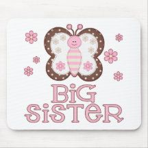 Pink Butterfly Big Sister Mouse Pad