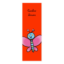 Pink butterfly bookmark business cards