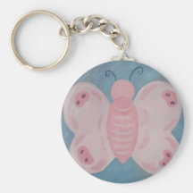 Pink Butterfly Key Chain