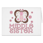 Pink Butterfly Middle Sister Greeting Card