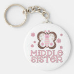 Pink Butterfly Middle Sister Key Chains