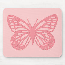 Pink Butterfly Mouse Pad