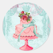 Pink Cake and Crowns Stickers