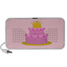 Pink Cake With Crown Birthday iPod Speakers