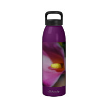 Pink Calla Lily Sideways Water Bottle