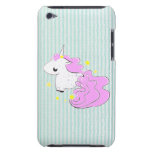 Pink cartoon unicorn with stars iPod Touch iPod Touch Case