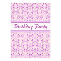 Pink Champagne Birthday Polka Dot Party Announcements