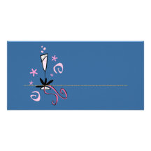 Pink Champagne Stitch Announcement Card Picture Card