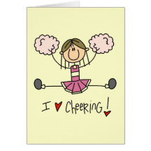 Pink Cheerleader Tshirts and Gifts Greeting Cards