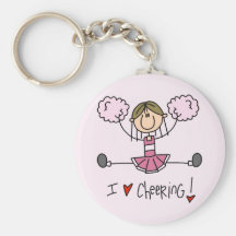 Pink Cheerleader Tshirts and Gifts Key Chains