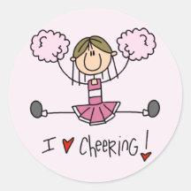 Pink Cheerleader Tshirts and Gifts Stickers