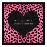 Pink Cheetah Print Party Invitation