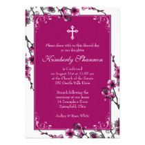 Pink Cherry Blossom Confirmation Invitation invitations