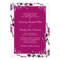 Pink Cherry Blossom Floral Wedding Invitation invitations
