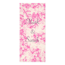 Pink Cherry Blossom Tall Invitation