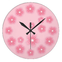 Pink Cherry Blossoms wall clocks