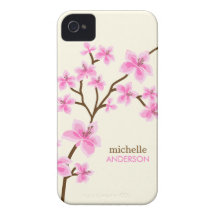 Pink Cherry Blossoms Tree iPhone 4 Cover