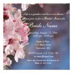 Pink cherry  flowers bridal shower invitation