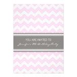 Pink Chevron 18th Birthday Party Invitations