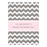 Pink Chevron 35th Birthday Party Invitations