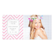 Pink Chevron - Any Occasion Thank you Photo Card