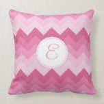 Pink chevron custom classy monogram pillows