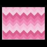 Pink chevron pattern postcards