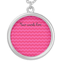 pink chevrons personalized necklace