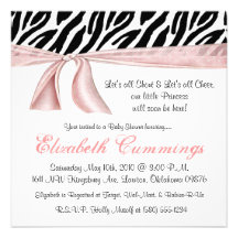 pink chic Baby Shower Invites cute sassy funky