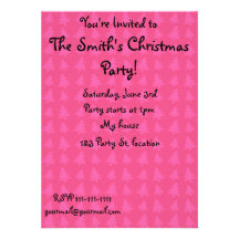 Pink christmas tree pattern custom invitations