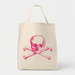 Pink Classic Skull and Crossbones Canvas Bags